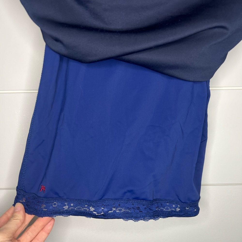 Ruby Ribbon Ruched Velour Dark Blue Set - Picture 10 of 11